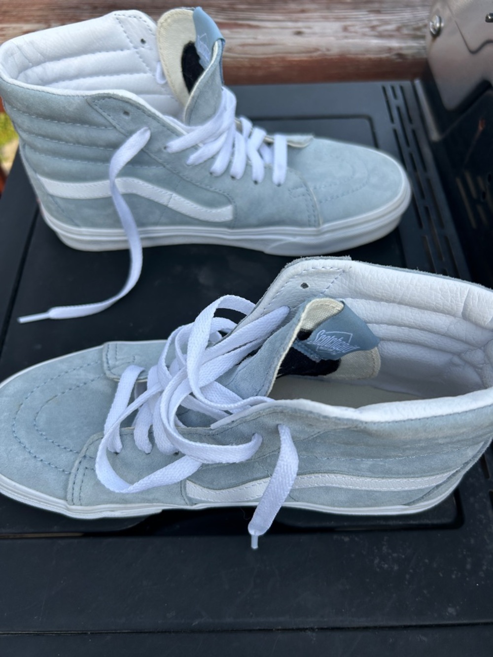 Vans SK8  Scotchgard High-Top Sneakers in Blue Fog W7.5 M6